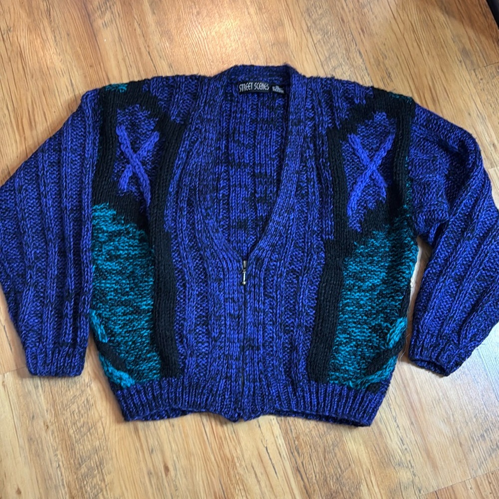 Vintage 80’s Street Scenes Sweater Womens Sz M